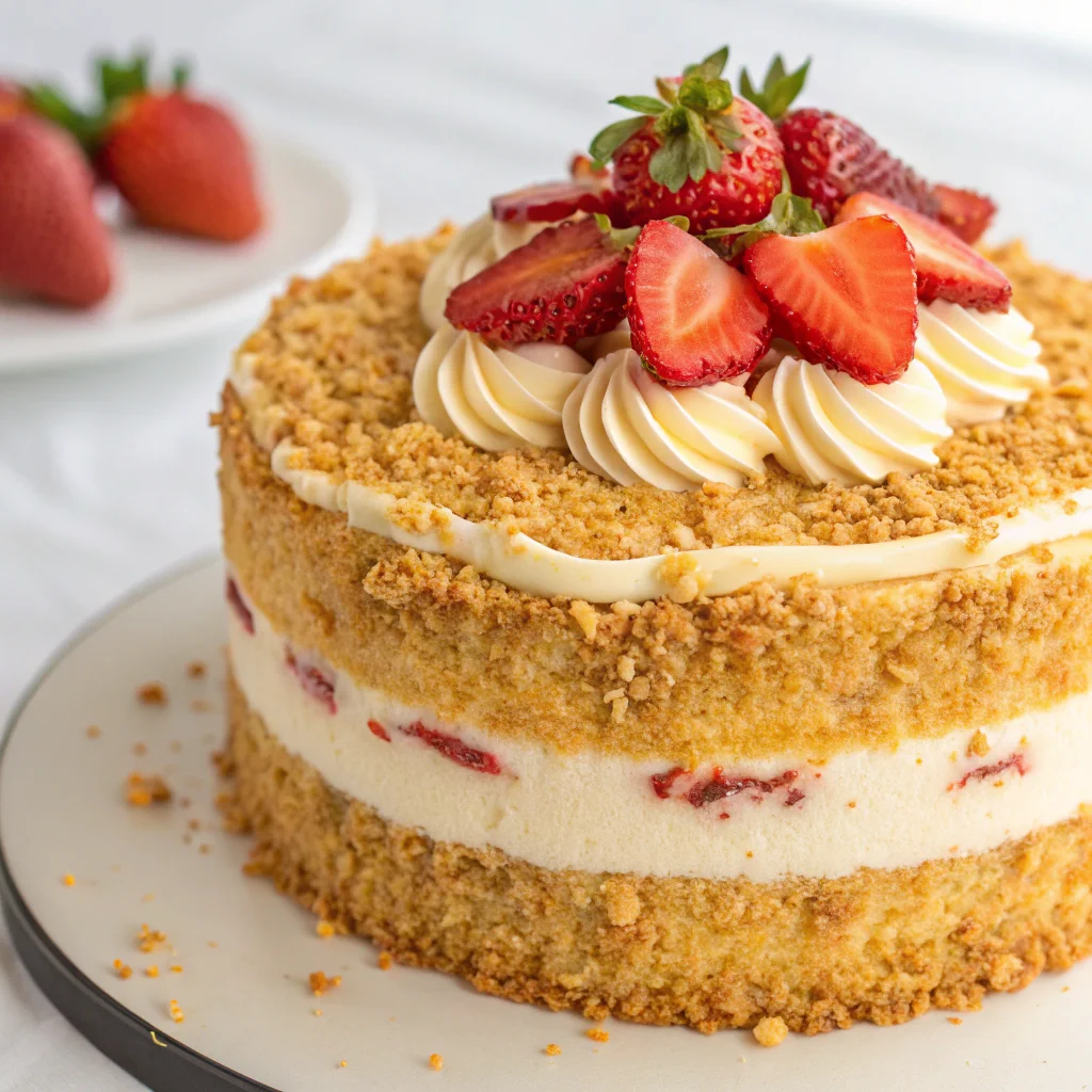 strawberry crunch cake