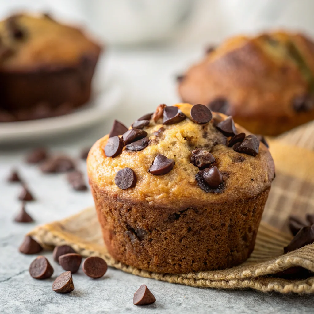 healthy banana chocolate chip muffins